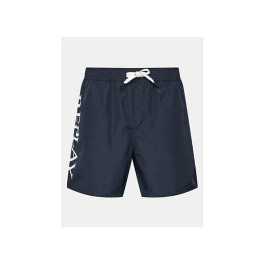 Replay Szorty kąpielowe LM1119.000.82972 Niebieski Regular Fit Replay XXL MODIVO