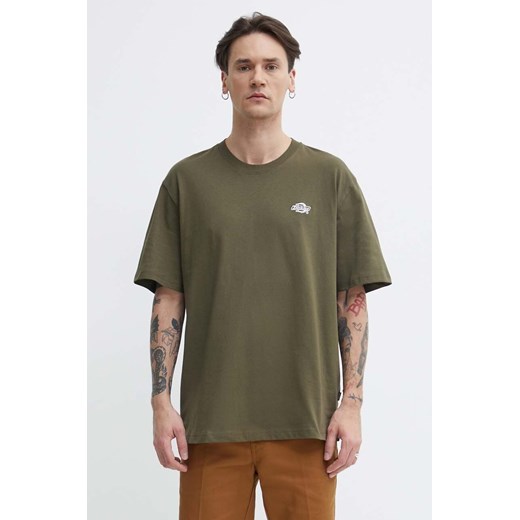 Dickies t-shirt bawełniany kolor zielony z aplikacją ze sklepu PRM w kategorii T-shirty męskie - zdjęcie 171298442