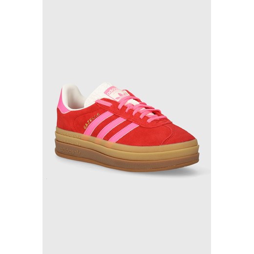 adidas Originals sneakersy zamszowe Gazelle Bold W kolor czerwony IH7496 ze sklepu PRM w kategorii Buty sportowe damskie - zdjęcie 171298711