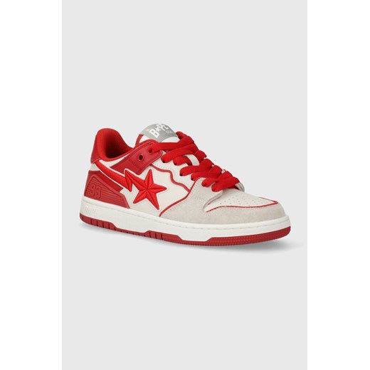 A Bathing Ape sneakersy skórzane Bape Sk8 Sta #5 M2 kolor czerwony 1K30191312 ze sklepu PRM w kategorii Buty sportowe męskie - zdjęcie 171298781