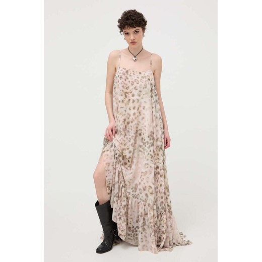 Rotate sukienka kolor beżowy maxi prosta ze sklepu PRM w kategorii Sukienki - zdjęcie 171298971