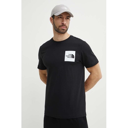 The North Face t-shirt bawełniany M S/S Fine Tee męski kolor czarny z nadrukiem NF0A87NDJK31 ze sklepu PRM w kategorii T-shirty męskie - zdjęcie 171299174