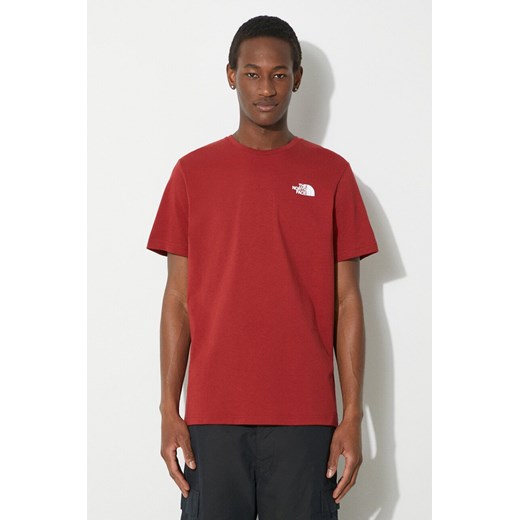 The North Face t-shirt bawełniany M S/S Redbox Tee męski kolor bordowy z nadrukiem NF0A87NPPOJ1 ze sklepu PRM w kategorii T-shirty męskie - zdjęcie 171299182