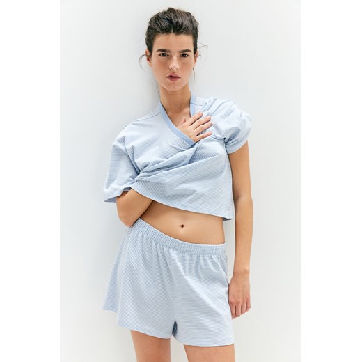 H & M - Piżama z T-shirtem i szortami - Niebieski ze sklepu H&M w kategorii Piżamy damskie - zdjęcie 171299330