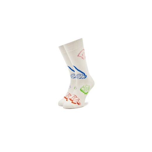 Happy Socks Skarpety wysokie unisex SIM01-1300 Écru ze sklepu MODIVO w kategorii Skarpetki damskie - zdjęcie 171299381