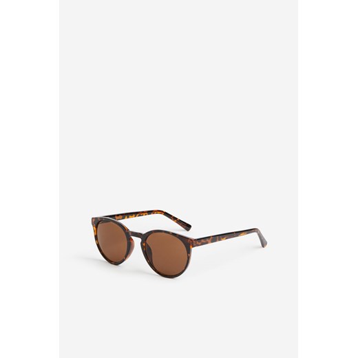 H & M - Okrągłe okulary przeciwsłoneczne - Brązowy ze sklepu H&M w kategorii Okulary przeciwsłoneczne męskie - zdjęcie 171299653