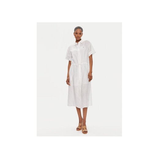 Tommy Hilfiger Sukienka koszulowa WW0WW41911 Biały Relaxed Fit ze sklepu MODIVO w kategorii Sukienki - zdjęcie 171301393