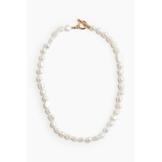 H & M - Pozłacany naszyjnik z pereł - Biały ze sklepu H&M w kategorii Naszyjniki - zdjęcie 171302684