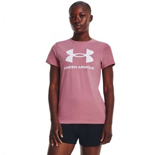 Damski t-shirt z nadrukiem Under Armour Sportstyle Logo SS - różowy Under Armour S promocyjna cena Sportstylestory.com