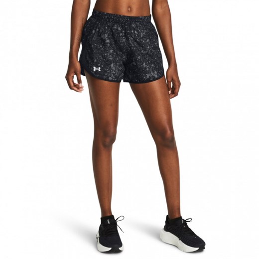 Damskie spodenki do biegania Under Armour UA Fly By 3'' Printed Shorts - czarne ze sklepu Sportstylestory.com w kategorii Szorty - zdjęcie 171308523