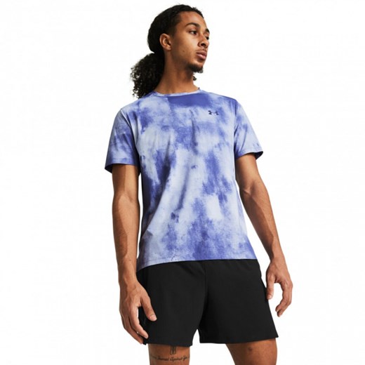 Męska koszulka do biegania Under Armour UA Laser Wash Shortsleeve - niebieska ze sklepu Sportstylestory.com w kategorii T-shirty męskie - zdjęcie 171308581