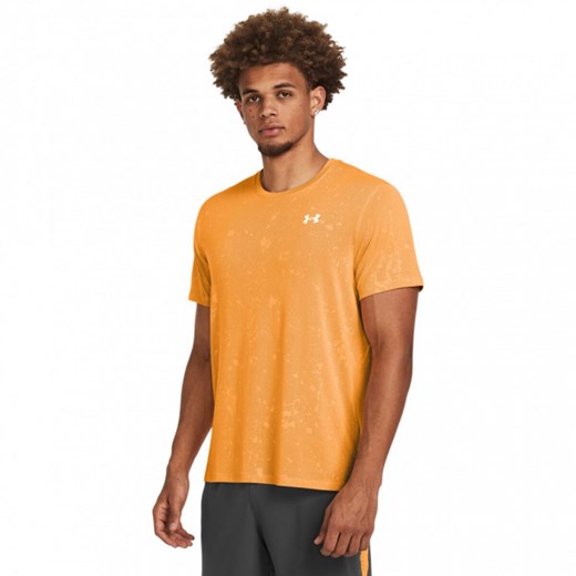 Męska koszulka do biegania Under Armour UA Launch Splatter SS - pomarańczowa ze sklepu Sportstylestory.com w kategorii T-shirty męskie - zdjęcie 171308594