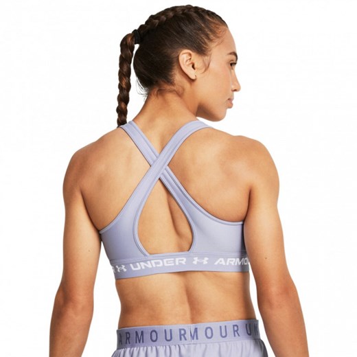 Biustonosz treningowy Under Armour UA Crossback Mid Bra - fioletowy ze sklepu Sportstylestory.com w kategorii Biustonosze - zdjęcie 171308683
