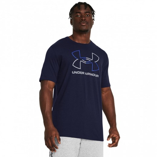 Męski t-shirt z nadrukiem Under Armour UA Foundation Short Sleeve - granatowy ze sklepu Sportstylestory.com w kategorii T-shirty męskie - zdjęcie 171308903