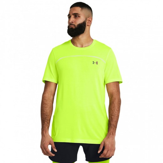 Męska koszulka treningowa Under Armour UA Rush Seamless Wordmark SS - zielona ze sklepu Sportstylestory.com w kategorii T-shirty męskie - zdjęcie 171309583