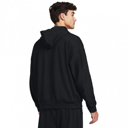 Meska bluza treningowa nierozpinana z kapturem Under Armour UA Journey Rib Hoodie - czarna ze sklepu Sportstylestory.com w kategorii Bluzy męskie - zdjęcie 171309641