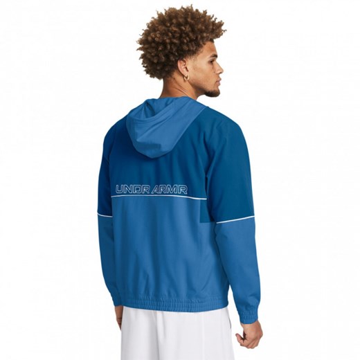 Męska kurtka treningowa Under Armour UA Zone Woven Jacket - niebieska ze sklepu Sportstylestory.com w kategorii Kurtki męskie - zdjęcie 171309702