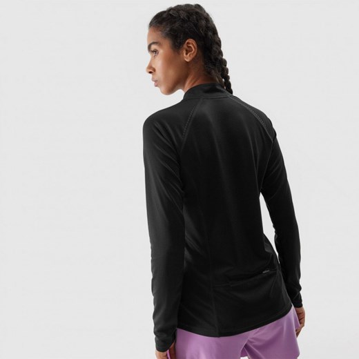 Bluzka damska 4F sportowa czarna z długim rękawem z okrągłym dekoltem 