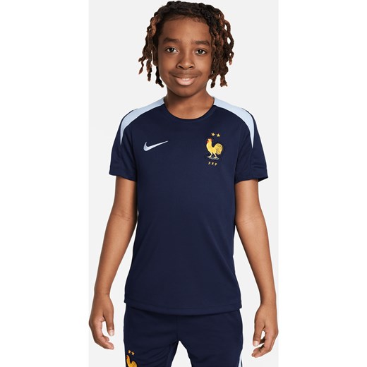 Dzianinowa koszulka piłkarska z krótkim rękawem dla dużych dzieci Nike Dri-FIT FFF Strike - Niebieski ze sklepu Nike poland w kategorii T-shirty chłopięce - zdjęcie 171313252