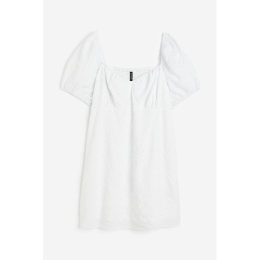 H & M - H & M+ Krepowana sukienka z bufkami - Biały ze sklepu H&M w kategorii Sukienki - zdjęcie 171313351