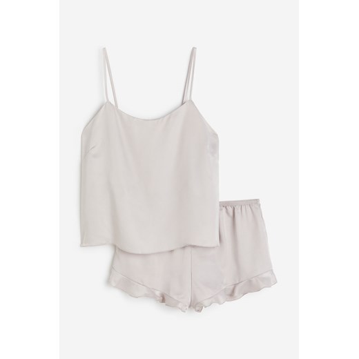 H & M - Piżama z koszulką i szortami - Szary ze sklepu H&M w kategorii Piżamy damskie - zdjęcie 171313353