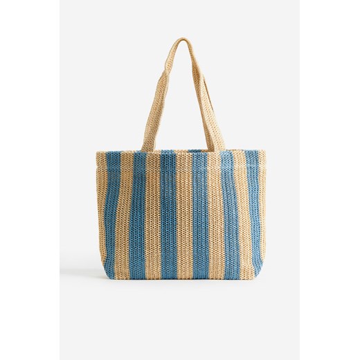H & M - Słomkowa torba shopper - Niebieski ze sklepu H&M w kategorii Torby letnie - zdjęcie 171313354