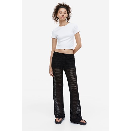 H & M - Szerokie spodnie bez zapięcia - Czarny ze sklepu H&M w kategorii Spodnie damskie - zdjęcie 171313360