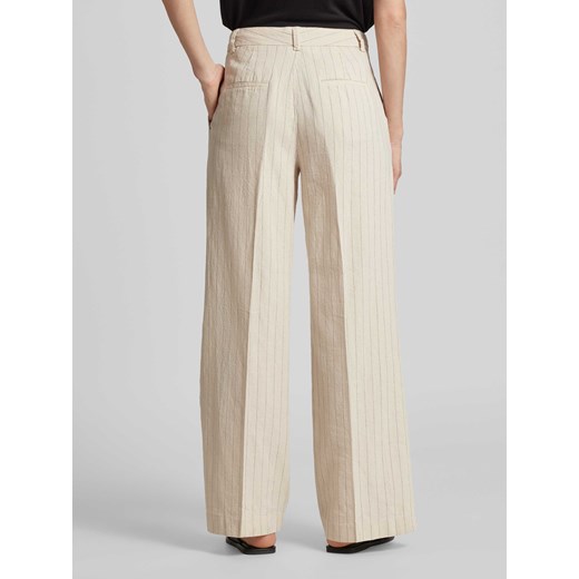 Spodnie lniane o kroju regular fit ze wzorem w cienkie prążki model ‘Jonalyn’ XS Peek&Cloppenburg 