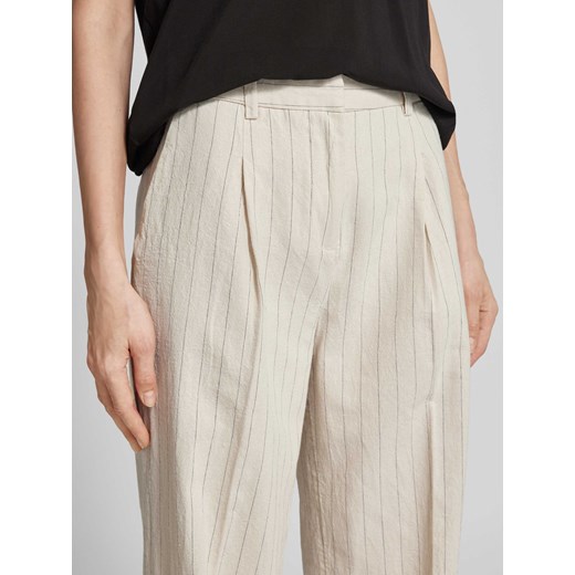 Spodnie lniane o kroju regular fit ze wzorem w cienkie prążki model ‘Jonalyn’ XL Peek&Cloppenburg 