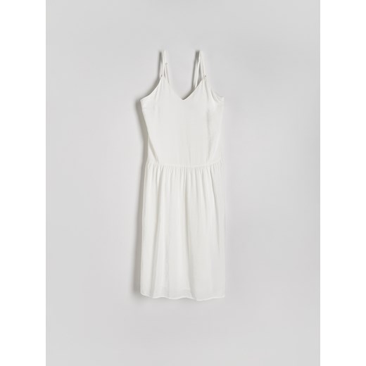 Reserved - Sukienka z modalem - biały Reserved S Reserved