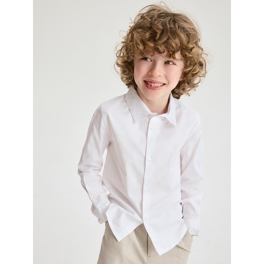 Reserved - Bawełniana koszula - biały ze sklepu Reserved w kategorii Koszule chłopięce - zdjęcie 171318210