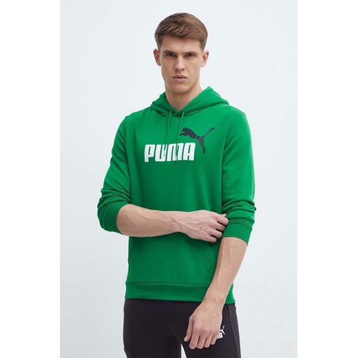 Puma bluza męska kolor zielony z kapturem 586765 ze sklepu ANSWEAR.com w kategorii Bluzy męskie - zdjęcie 171318843