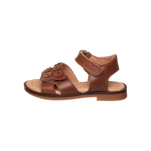 POM POM Skórzane sandały w kolorze brązowym ze sklepu Limango Polska w kategorii Sandały dziecięce - zdjęcie 171320270