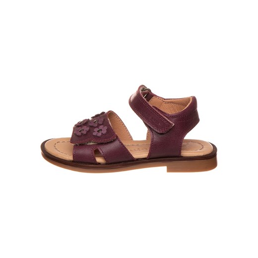POM POM Skórzane sandały w kolorze fioletowym ze sklepu Limango Polska w kategorii Sandały dziecięce - zdjęcie 171320290