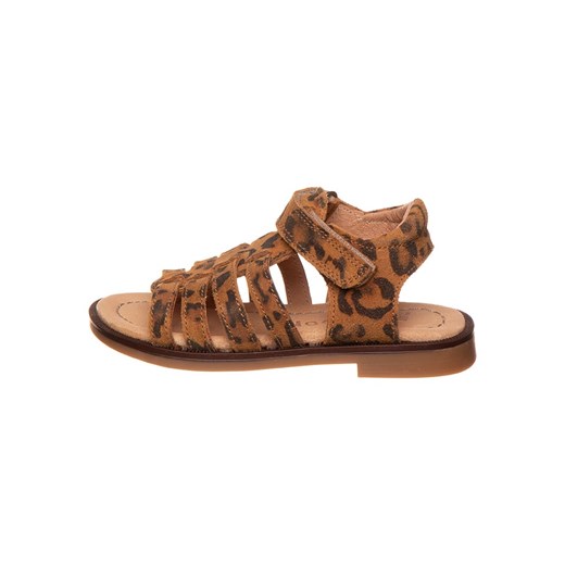 POM POM Skórzane sandały w kolorze brązowym ze sklepu Limango Polska w kategorii Sandały dziecięce - zdjęcie 171320364