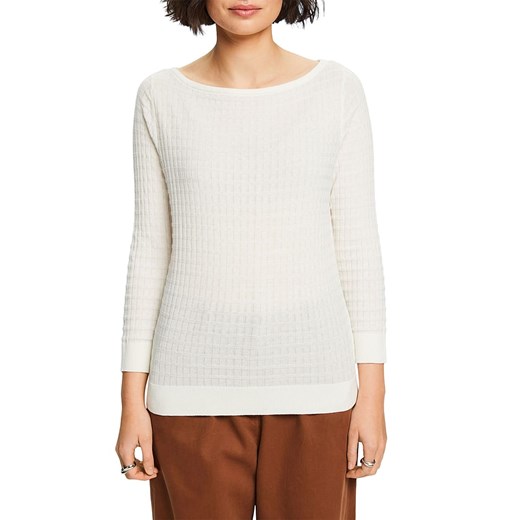 ESPRIT Sweter w kolorze białym ze sklepu Limango Polska w kategorii Swetry damskie - zdjęcie 171320750