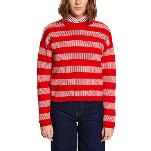 ESPRIT Sweter w kolorze czerwono-białym ze sklepu Limango Polska w kategorii Swetry damskie - zdjęcie 171320770