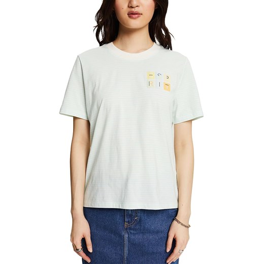 ESPRIT Koszulka w kolorze turkusowo-białym ze sklepu Limango Polska w kategorii Bluzki damskie - zdjęcie 171320933