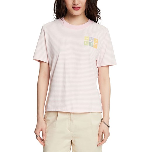 ESPRIT Koszulka w kolorze jasnoróżowo-białym ze sklepu Limango Polska w kategorii Bluzki damskie - zdjęcie 171320941