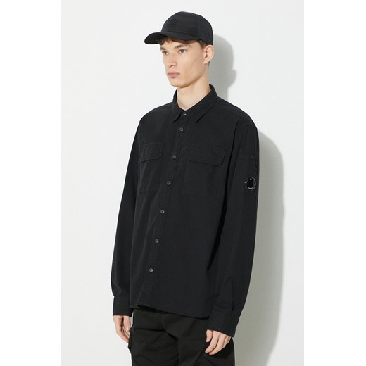C.P. Company koszula bawełniana Gabardine Pocket męska kolor czarny regular z XXL ANSWEAR.com