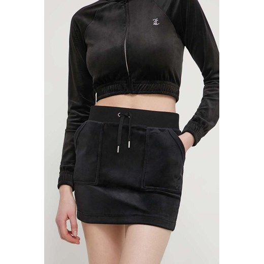 Juicy Couture spódnica welurowa kolor czarny mini ołówkowa ze sklepu ANSWEAR.com w kategorii Spódnice - zdjęcie 171323862
