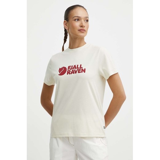 Fjallraven t-shirt Fjällräven Logo Tee damski kolor beżowy F87146 ze sklepu ANSWEAR.com w kategorii Bluzki damskie - zdjęcie 171324134