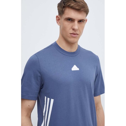 adidas t-shirt bawełniany męski kolor niebieski z nadrukiem IX5199 ze sklepu ANSWEAR.com w kategorii T-shirty męskie - zdjęcie 171324243