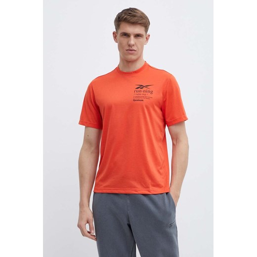 Reebok t-shirt męski kolor pomarańczowy z nadrukiem 100076378 Reebok S ANSWEAR.com