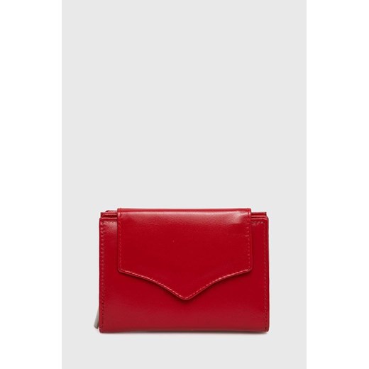 Answear Lab portfel skórzany damski kolor czerwony ze sklepu ANSWEAR.com w kategorii Portfele damskie - zdjęcie 171324451