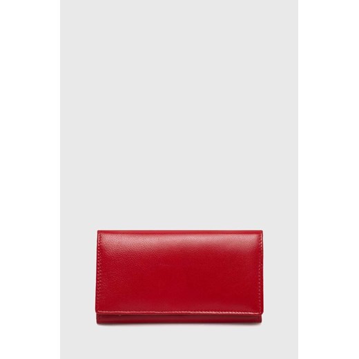 Answear Lab portfel skórzany damski kolor czerwony ze sklepu ANSWEAR.com w kategorii Portfele damskie - zdjęcie 171324463