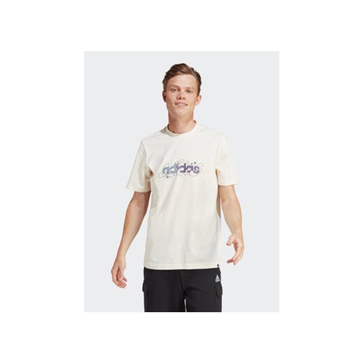adidas T-Shirt Illustrated Linear IM8310 Écru Regular Fit ze sklepu MODIVO w kategorii T-shirty męskie - zdjęcie 171328352