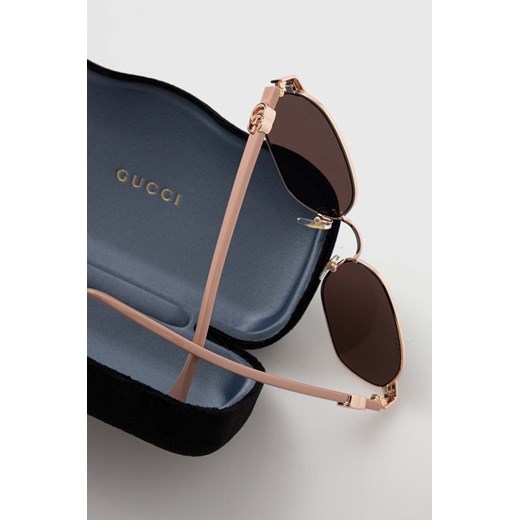 Gucci okulary przeciwsłoneczne damskie kolor różowy Gucci 56 ANSWEAR.com