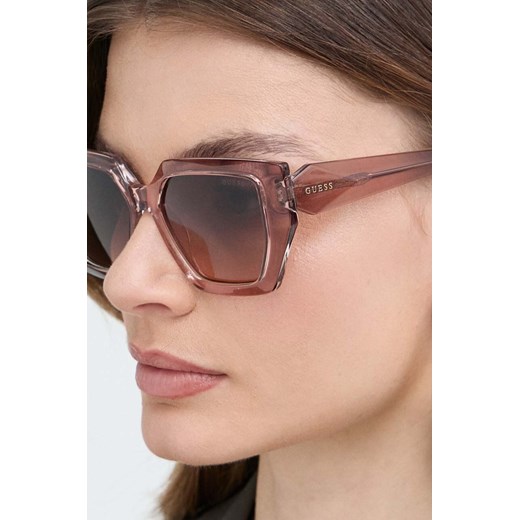 Guess okulary przeciwsłoneczne damskie kolor beżowy GU7896_5347F ze sklepu ANSWEAR.com w kategorii Okulary przeciwsłoneczne damskie - zdjęcie 171330500