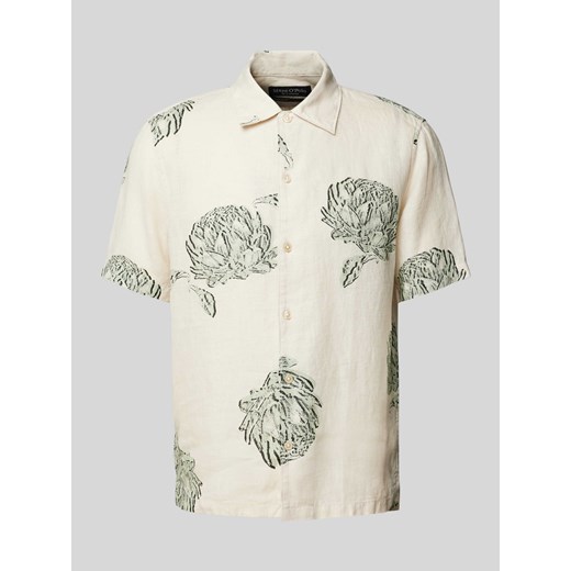 Koszula lniana o kroju regular fit z nadrukiem z motywem ze sklepu Peek&Cloppenburg  w kategorii Koszule męskie - zdjęcie 171330853